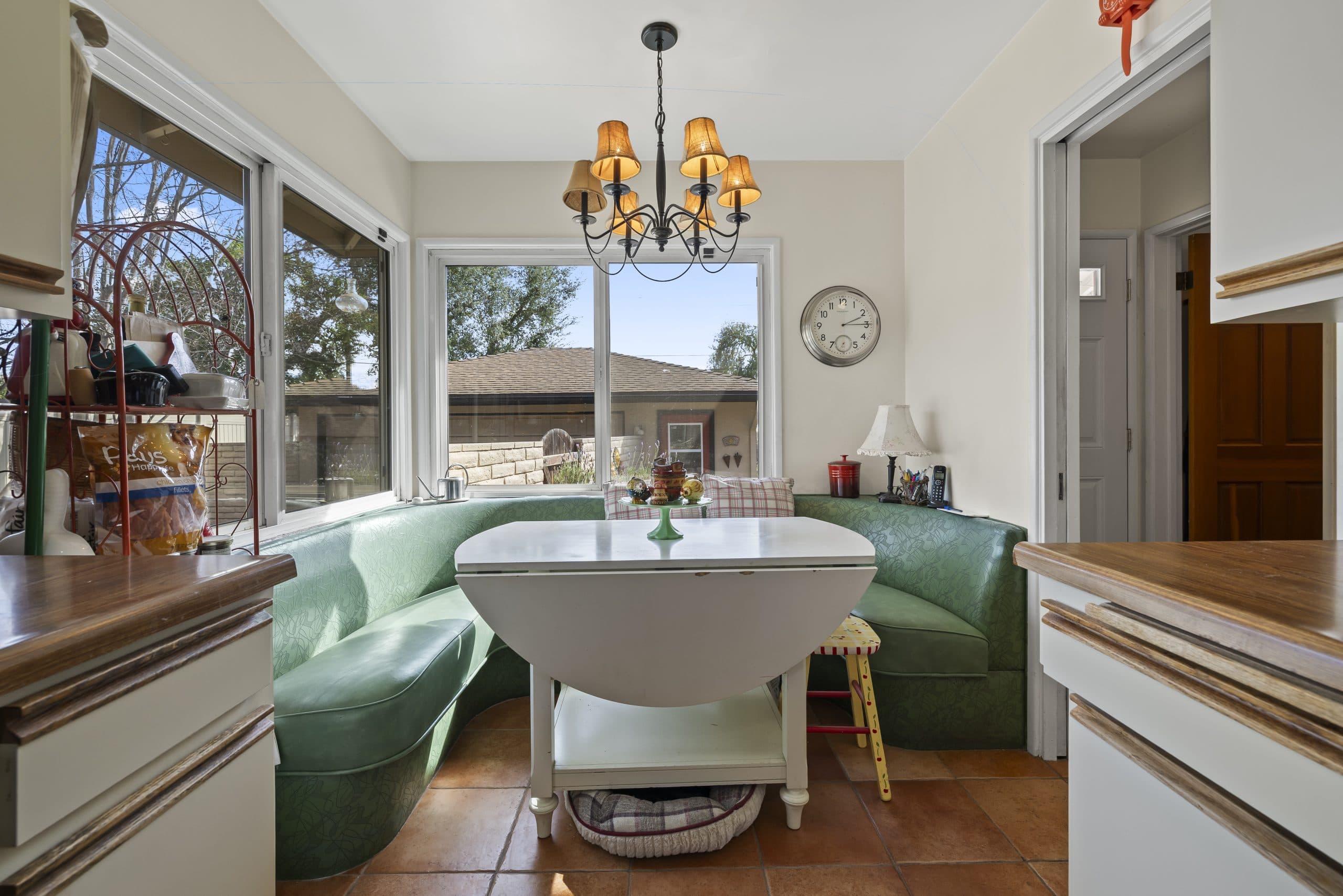 Cozy vintage breakfast nook in a compact Claremont home